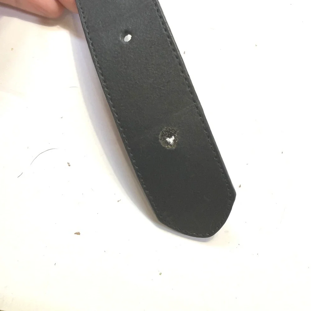 Wrangler Mens Black Genuine Leather Belt 38 Western Gunmetal Buckle BW29271